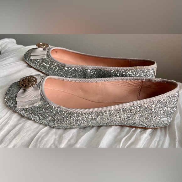 kate spade ♠️ Fontana Too Silver Glitter Ballet size 8.5 - Picture 7 of 11